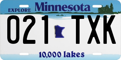 MN license plate 021TXK