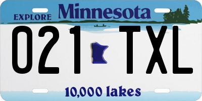 MN license plate 021TXL