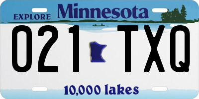 MN license plate 021TXQ