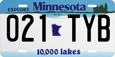 MN license plate 021TYB