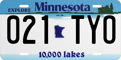 MN license plate 021TYO