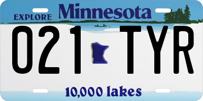 MN license plate 021TYR