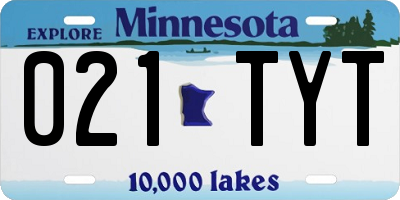 MN license plate 021TYT