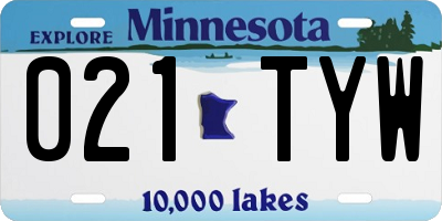 MN license plate 021TYW