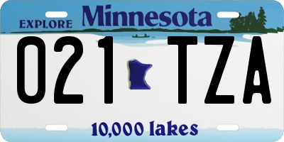 MN license plate 021TZA