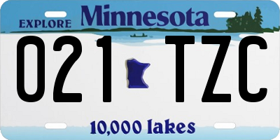 MN license plate 021TZC