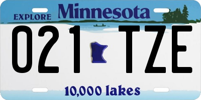 MN license plate 021TZE