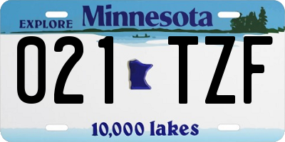 MN license plate 021TZF
