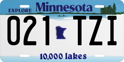 MN license plate 021TZI