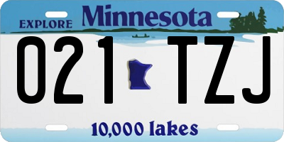 MN license plate 021TZJ