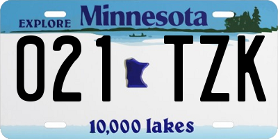 MN license plate 021TZK