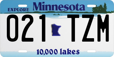 MN license plate 021TZM