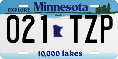 MN license plate 021TZP