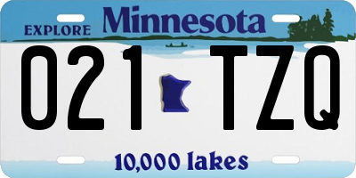 MN license plate 021TZQ