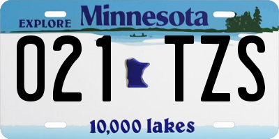 MN license plate 021TZS