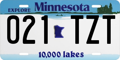 MN license plate 021TZT