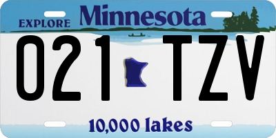 MN license plate 021TZV