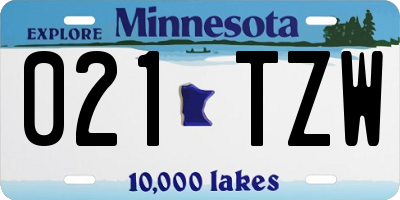 MN license plate 021TZW