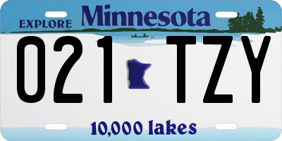 MN license plate 021TZY