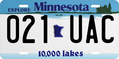 MN license plate 021UAC