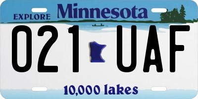MN license plate 021UAF