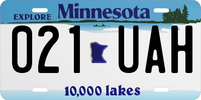 MN license plate 021UAH