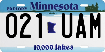 MN license plate 021UAM