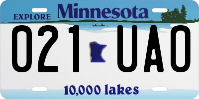 MN license plate 021UAO