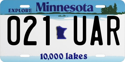 MN license plate 021UAR