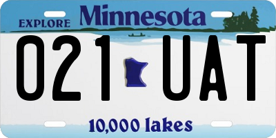 MN license plate 021UAT