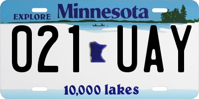 MN license plate 021UAY