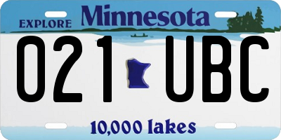 MN license plate 021UBC