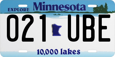 MN license plate 021UBE