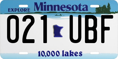MN license plate 021UBF