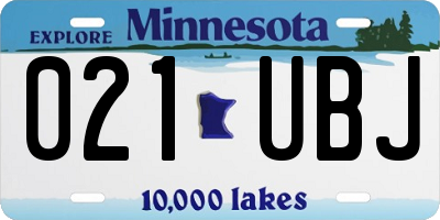 MN license plate 021UBJ
