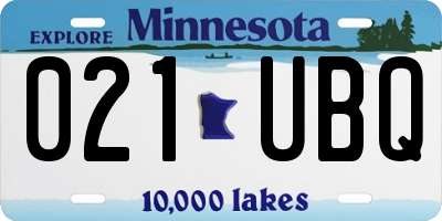MN license plate 021UBQ