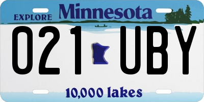 MN license plate 021UBY