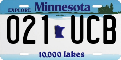 MN license plate 021UCB