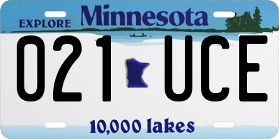 MN license plate 021UCE