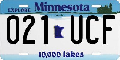 MN license plate 021UCF