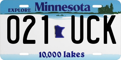 MN license plate 021UCK