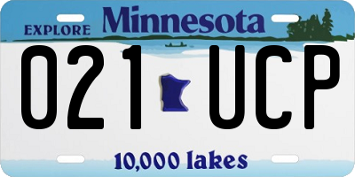 MN license plate 021UCP