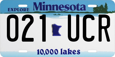 MN license plate 021UCR