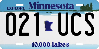 MN license plate 021UCS