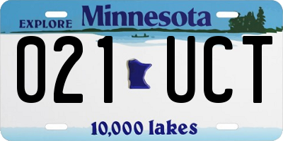MN license plate 021UCT