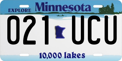 MN license plate 021UCU