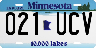 MN license plate 021UCV