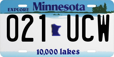 MN license plate 021UCW