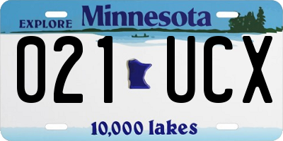 MN license plate 021UCX