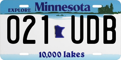 MN license plate 021UDB